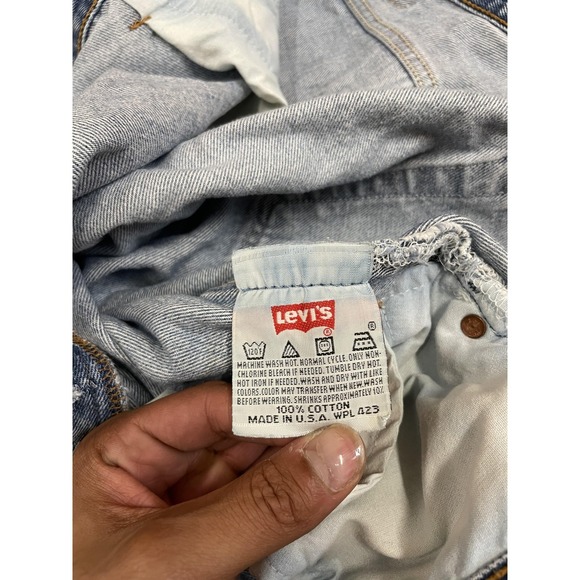 Vintage Levis 501 Jeans Mens 38x28 Light Blue Straight Leg Button Fly USA 90s - Picture 7 of 16